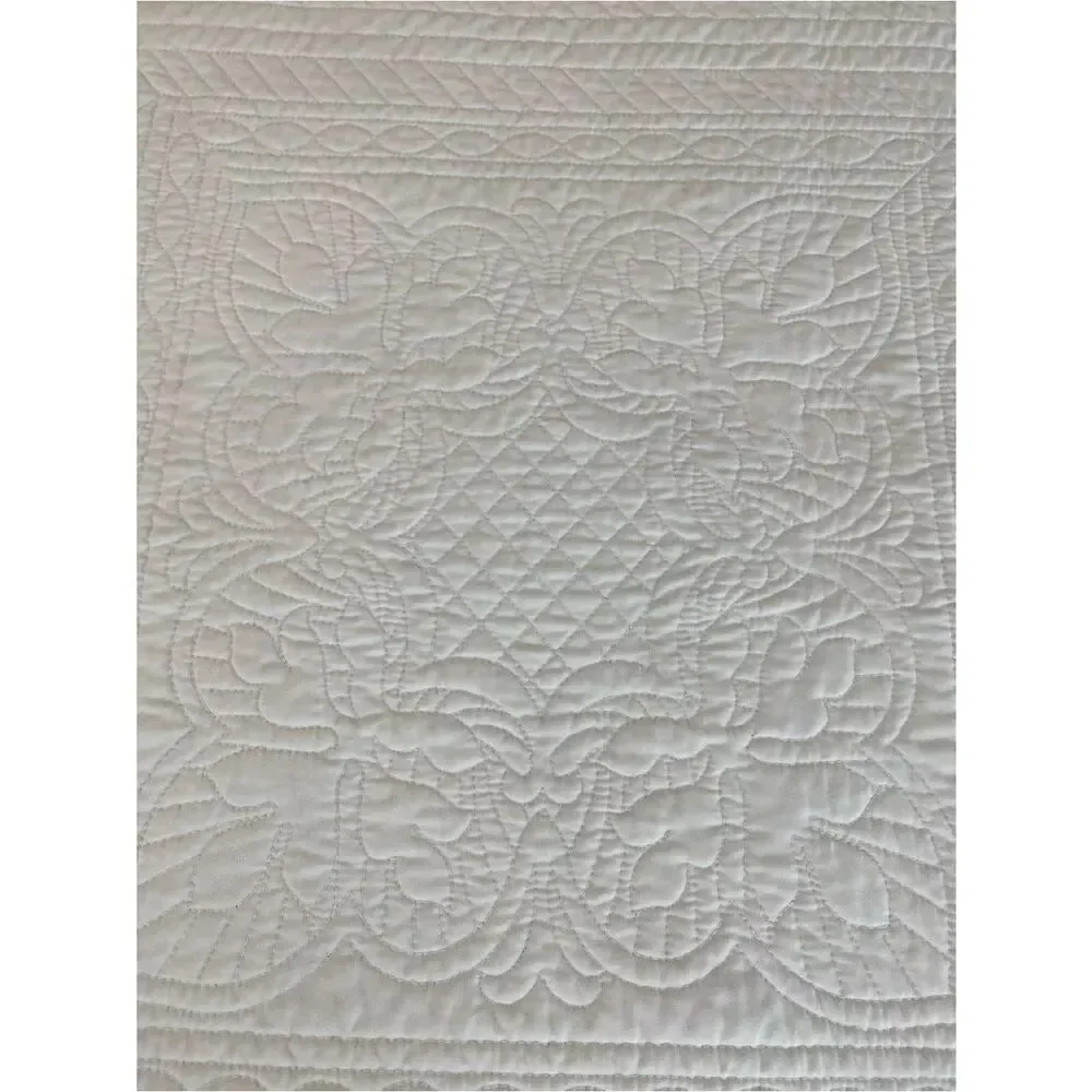 Madison Park White Quilted Comforter King cotton damask
